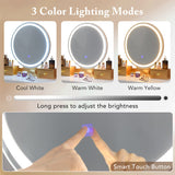 Vanity Table Set with Mirror-White