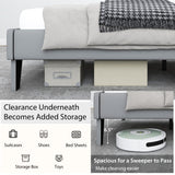 Full/Queen/Twin Velvet Upholstered Bed Frame with High Headboard-Twin Size