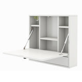 Wall-Mount Floating Desk Foldable Space Saving Laptop Workstation White