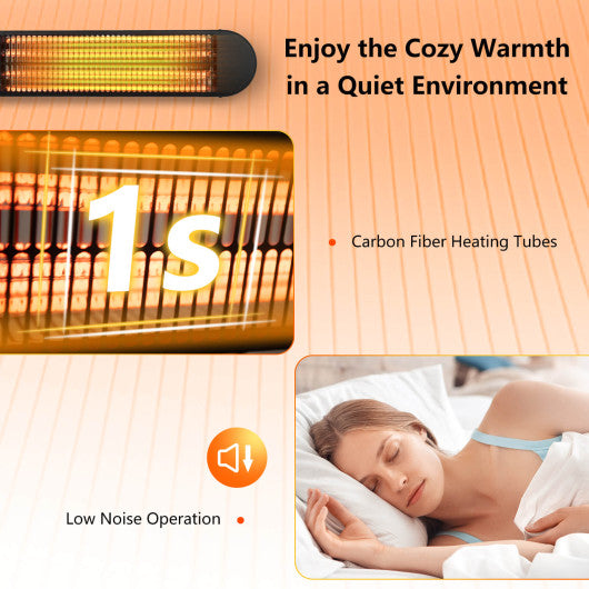 750W/1500W Wall Mounted Infrared Heater with Remote Control