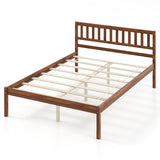 Twin/Full/Queen Size Wood Bed Frame with Headboard and Slat Support-Full Size