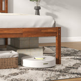Twin/Full/Queen Size Wood Bed Frame with Headboard and Slat Support-Twin Size