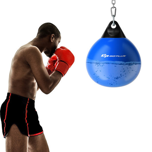 21 Inch Water Punching Bag with Adjustable Metal Chain-Blue