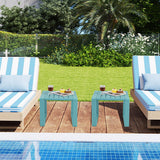 Weather Resistant Adirondack Outdoor Side Table Set of 2-Blue