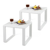 Weather Resistant Adirondack Outdoor Side Table Set of 2-White