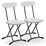 2 Pieces Outdoor Folding Chair Set with Sturdy Frame and Ergonomic Backrest-White