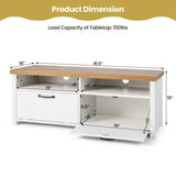 41.5 Inch Modern TV Stand with 2 Cabinets for TVs up to 48 Inch-White