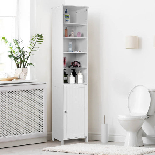 72 Inches Free Standing Tall Floor Bathroom Storage Cabinet-White