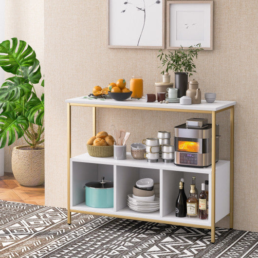 Modern Kitchen Buffet Sideboard with 3 Compartments-White