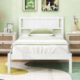 Twin/Full/Queen Size Wood Bed Frame with Headboard and Wooden Slats Support-Twin