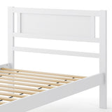 Twin/Full/Queen Size Wood Bed Frame with Headboard and Wooden Slats Support-Twin