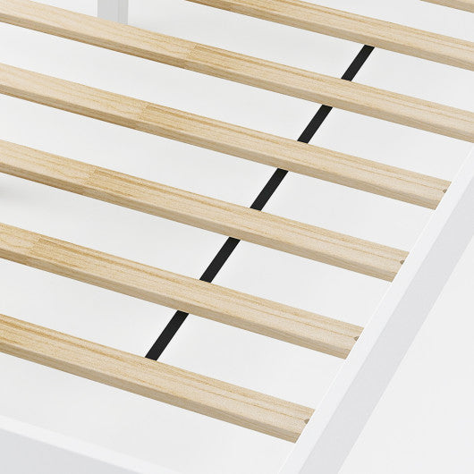Twin/Full/Queen Size Wood Bed Frame with Headboard and Wooden Slats Support-Twin
