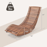 Outdoor Acacia Wood Rocking Chair with Widened Slatted Seat and High Back