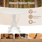 Wooden Dining Table with Round Tabletop and Curved Trestle Legs-White