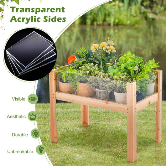 30/47 Inch Wooden Raised Garden Bed-S