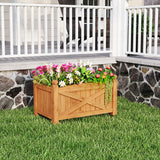 Wooden Raised Garden Bed  Drainage Holes for Patio Garden-S