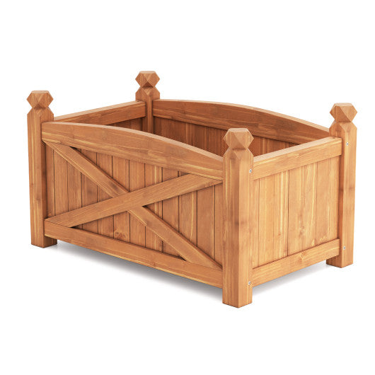 Wooden Raised Garden Bed  Drainage Holes for Patio Garden-S