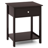 Wooden Storage Shelf with Drawer for Bedroom and Living Room-Brown