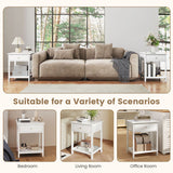 Wooden Storage Shelf with Drawer for Bedroom and Living Room-White