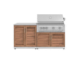 Outdoor Kitchen Stainless Steel 4 Piece Cabinet Set with 2 Door, Grill Cabinet, Platinum Grill and Countertop