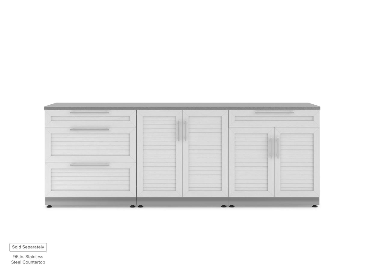 Outdoor Kitchen Stainless Steel 3 Piece Cabinet Set with 2-Door, 2-Door Drawer and 3-Drawer Cabinet