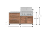 Outdoor Kitchen Stainless-Steel 4 Piece Cabinet Set with 3 Drawer, Grill Cabinet, Platinum Grill, and Countertop