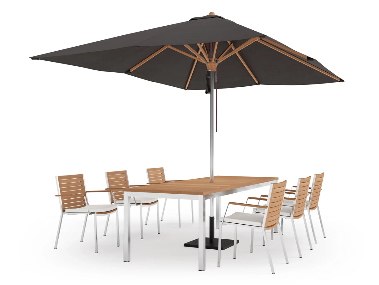 Monterey 6 Seater Dining Set with 96 In. Table with Umbrella