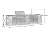 Outdoor Kitchen Signature Series 11 Piece Cabinet Set with Dual Side Burner, Sink, Platinum Grill and Grill Cabinet