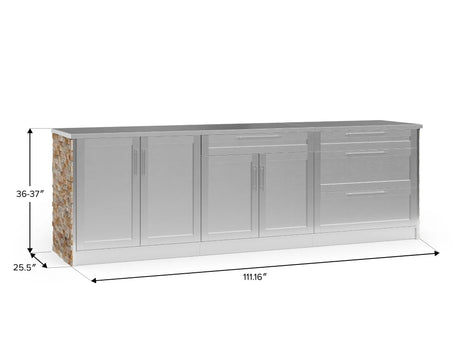 Outdoor Kitchen Signature Series 5 Piece Cabinet Set with 3 Drawer, 2 Door and Bar Cabinet