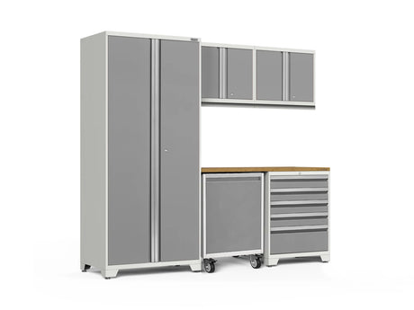 Pro Series 6 Piece Cabinet Set with Tool Drawer, Wall Cabinet, Locker and Utility Cart