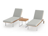 Monterey Teak Chaise Lounge (Set of 2) with Side Table