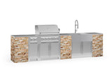 Outdoor Kitchen Signature Series 11 Piece Cabinet Set with Dual Side Burner, Sink, Platinum Grill and Grill Cabinet