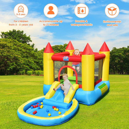 Inflatable Kids Slide Bounce House with 580w Blower