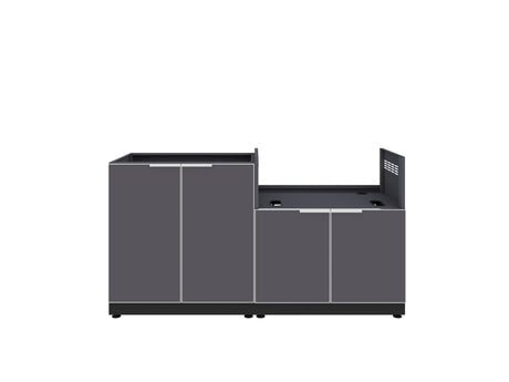 Outdoor Kitchen Aluminum 2 Piece Cabinet Set with 2 Door and Grill Cabinet