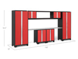 Bold Series 9 Piece Cabinet Set with Display Shelf, Wall, Base Cabinets and 30 In. Lockers
