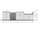 Outdoor Kitchen Stainless Steel 4 Piece Cabinet Set with Sink, Bar, Grill Cabinet and Fridge