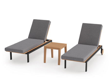 Rhodes Chaise Lounge (Set of 2) with Side Table