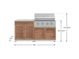 Outdoor Kitchen Stainless-Steel 4 Piece Cabinet Set with Bar, Grill Cabinet, Performance Grill, and Countertop