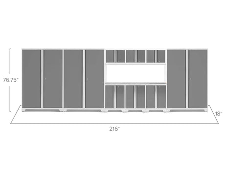 Bold Series 10 Piece Cabinet Set with 48 In. RTA Locker