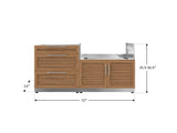 Outdoor Kitchen Stainless-Steel 2 Piece Cabinet Set with 3 Drawer and Grill Cabinet