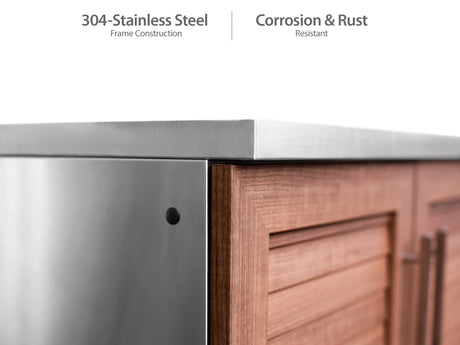 Outdoor Kitchen Stainless Steel 6 Piece Cabinet Set with Sink, 3-Drawer, 2-Door and Wall Cabinets