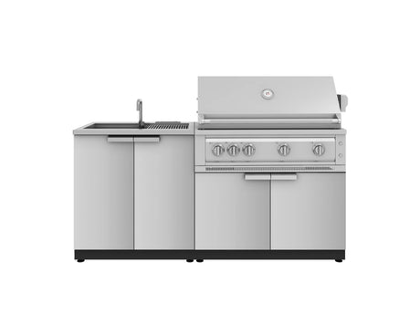 Outdoor Kitchen Stainless Steel 3 Piece Cabinet Set with Sink, Grill Cabinet and Platinum Grill