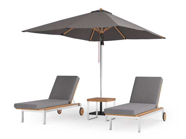 Monterey Chaise Lounge (Set of 2) with Side Table and Umbrella