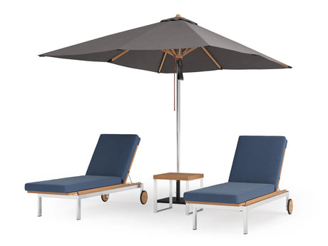 Monterey Chaise Lounge (Set of 2) with Side Table and Umbrella