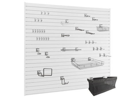 40 SQ. FT. PVC Slatwall with 40-Piece Accessory Kit