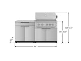 Outdoor Kitchen Stainless-Steel 4 Piece Cabinet Set with Bar, Grill Cabinet, Platinum Grill, and Countertop