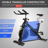 Indoor Fixed Aerobic Fitness Exercise Bicycle with Flywheel and LCD Display