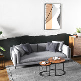 Set of 2 Modern Round Stacking Nesting Coffee Tables for Living Room-Light Brown