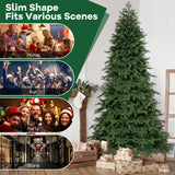 Artificial Christmas Tree Green Hinged Holiday Tree with 721/1019 Lush Branch Tips-7.5 ft