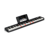 88-Key Folding Electric Lighted Piano Full-Size Portable Keyboard MIDI-Black
